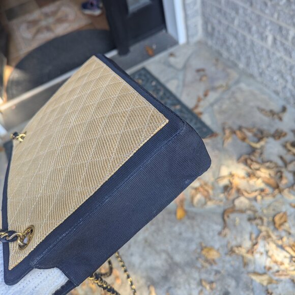 EUC Chanel Wicker Vintage Chain Bag. Raffia Woven Straw Summer Rare Made France - Picture 15 of 16